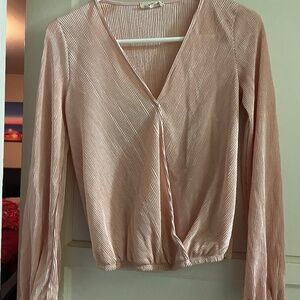 Light Pink Long Sleeve Blouse